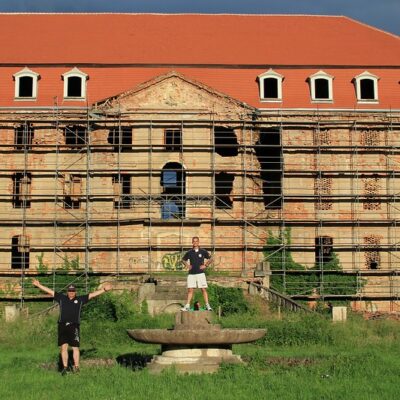 Kaskade auf dem Brunnen.
